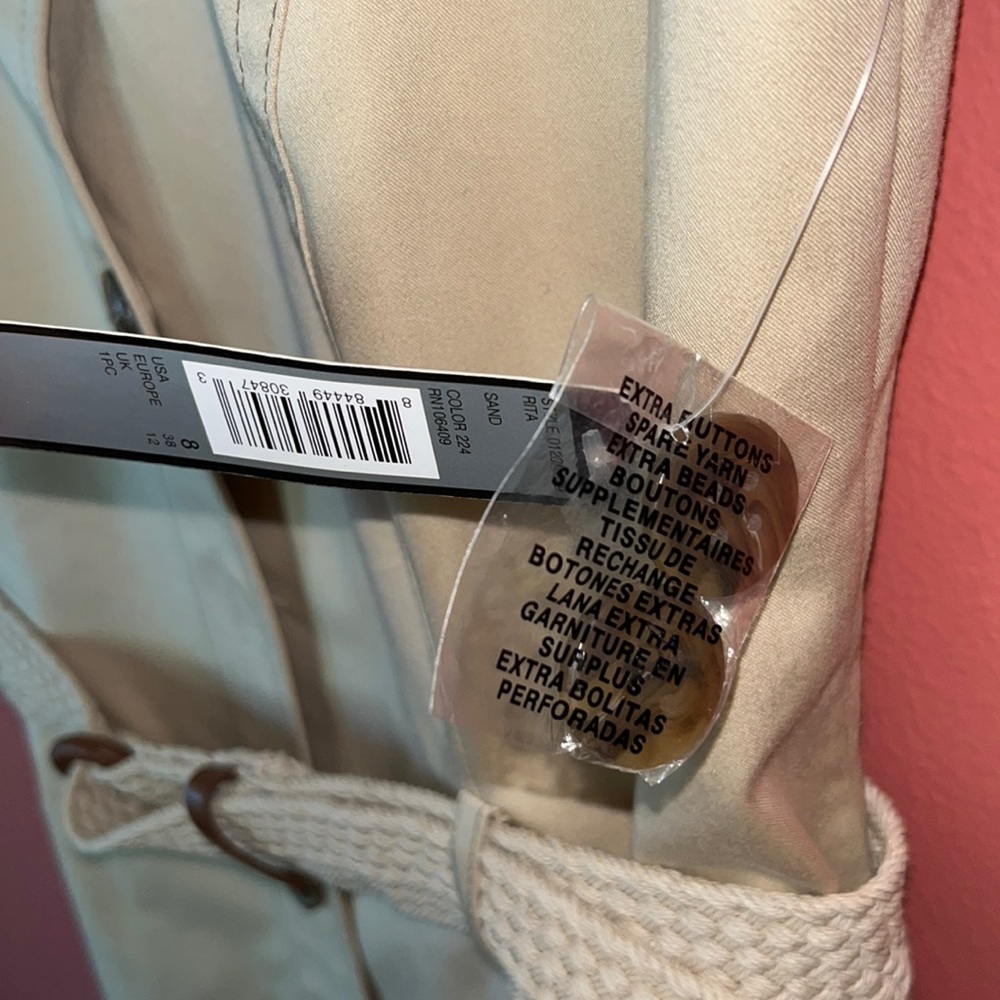Tahari NWT Arthur S. Levine Dress Knee Length Khaki Tan Cap Sleeves Size 8 - Picture 15 of 15